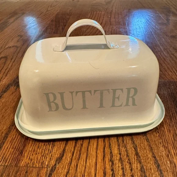 Crofton enamel Butter Dish with Lid - Picture 1 of 2